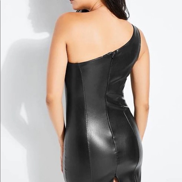 GUESS Marciano Cecila One Shoulder Leather Dress - Picture 5 of 7